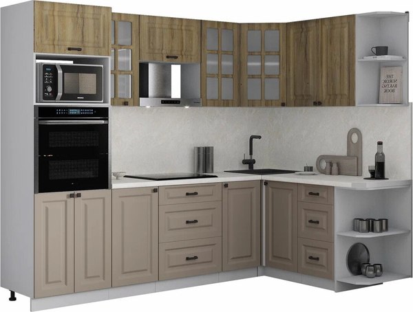 Кухонный гарнитур Интерлиния Мила Деко 1.68x2.6 PR - фото
