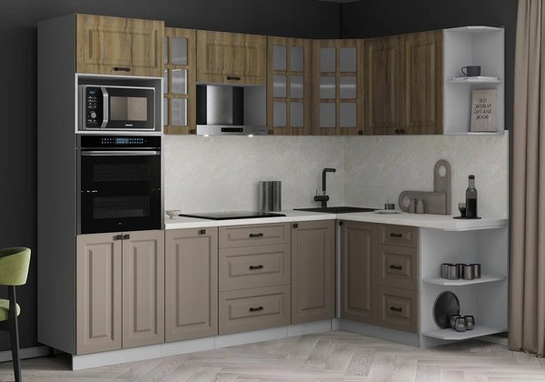 Кухонный гарнитур Интерлиния Мила Деко 1.68x2.6 PR