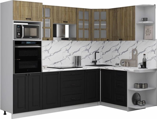 Кухонный гарнитур Интерлиния Мила Деко 1.68x2.6 PR - фото