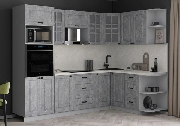 Кухонный гарнитур Интерлиния Мила Деко 1.68x2.6 PR