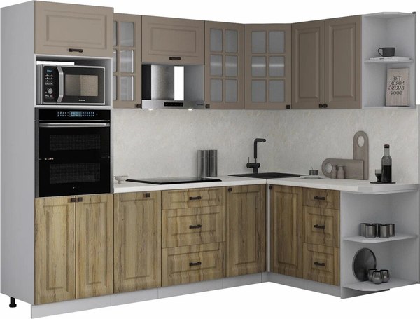 Кухонный гарнитур Интерлиния Мила Деко 1.68x2.6 PR - фото