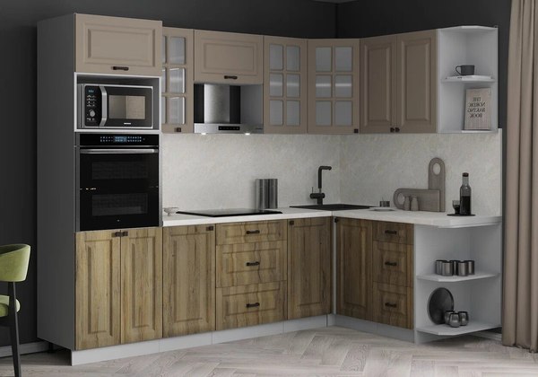 Кухонный гарнитур Интерлиния Мила Деко 1.68x2.6 PR