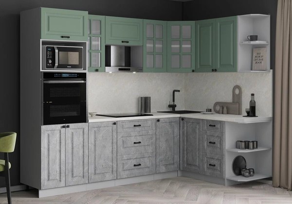 Кухонный гарнитур Интерлиния Мила Деко 1.68x2.6 PR