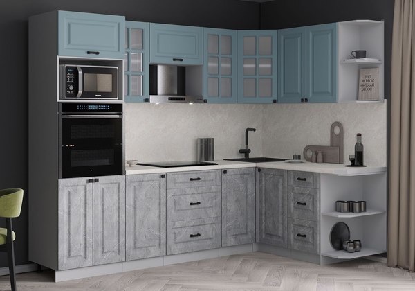 Кухонный гарнитур Интерлиния Мила Деко 1.68x2.6 PR