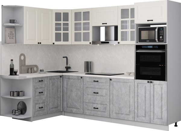 Кухонный гарнитур Интерлиния Мила Деко 1.68x2.8 LV - фото