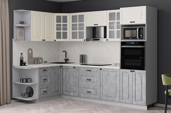 Кухонный гарнитур Интерлиния Мила Деко 1.68x2.8 LV