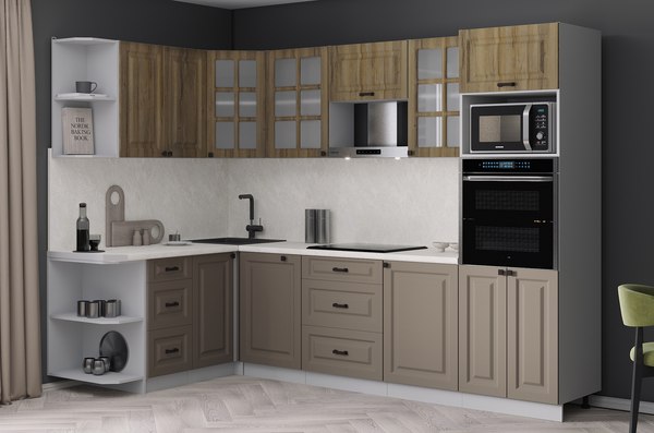 Кухонный гарнитур Интерлиния Мила Деко 1.68x2.8 LV