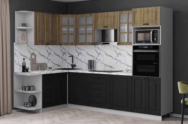 Кухонный гарнитур Интерлиния Мила Деко 1.68x2.8 LV