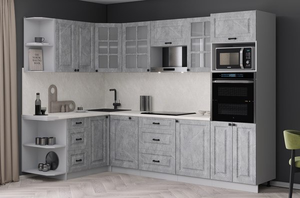 Кухонный гарнитур Интерлиния Мила Деко 1.68x2.8 LV