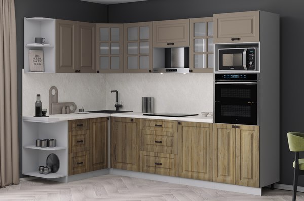 Кухонный гарнитур Интерлиния Мила Деко 1.68x2.8 LV