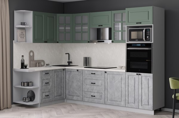 Кухонный гарнитур Интерлиния Мила Деко 1.68x2.8 LV