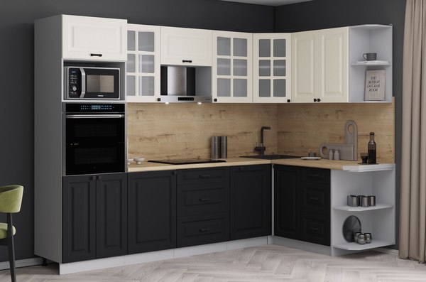 Кухонный гарнитур Интерлиния Мила Деко 1.68x2.8 PR