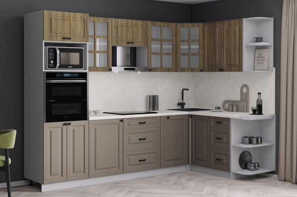 Кухонный гарнитур Интерлиния Мила Деко 1.68x2.8 PR