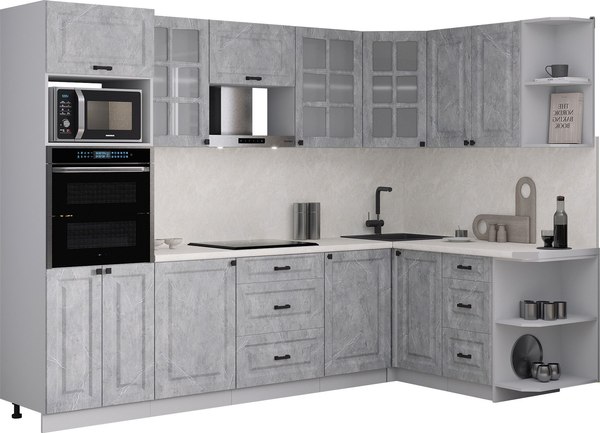 Кухонный гарнитур Интерлиния Мила Деко 1.68x2.8 PR - фото