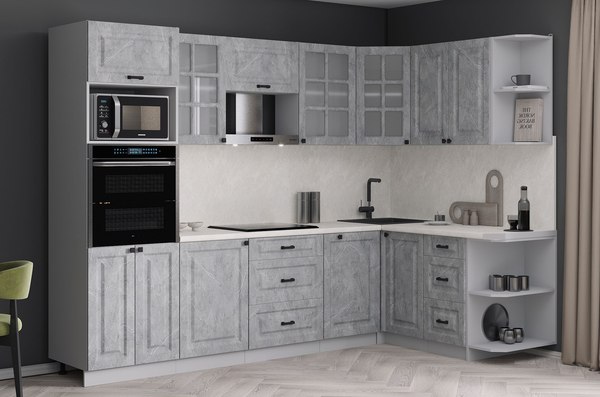 Кухонный гарнитур Интерлиния Мила Деко 1.68x2.8 PR