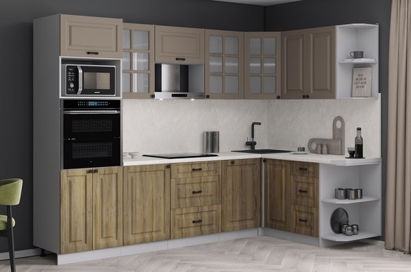 Кухонный гарнитур Интерлиния Мила Деко 1.68x2.8 PR