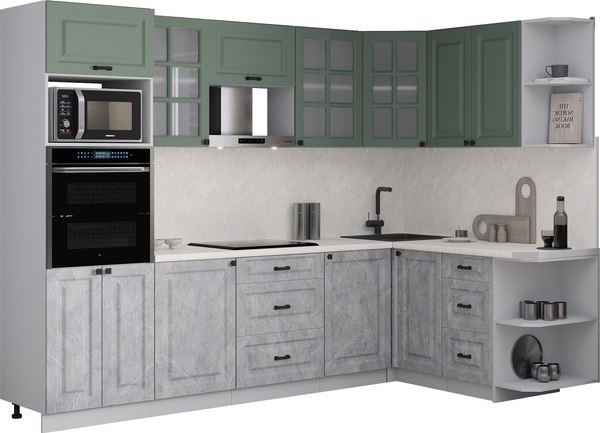 Кухонный гарнитур Интерлиния Мила Деко 1.68x2.8 PR - фото