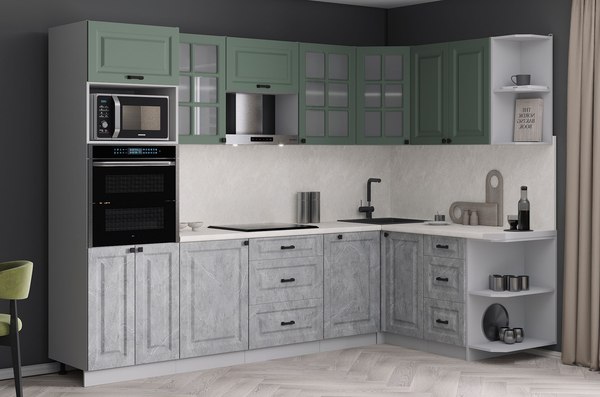 Кухонный гарнитур Интерлиния Мила Деко 1.68x2.8 PR