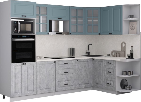 Кухонный гарнитур Интерлиния Мила Деко 1.68x2.8 PR - фото