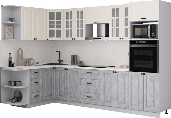 Кухонный гарнитур Интерлиния Мила Деко 1.68x3.0 LV - фото