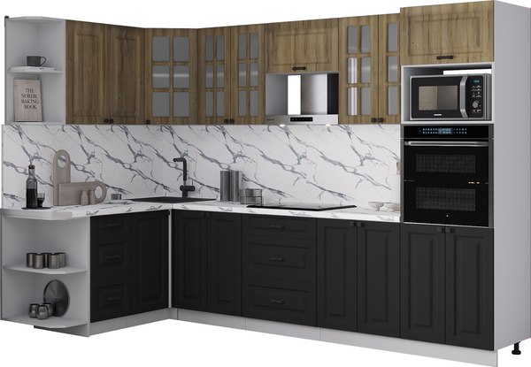 Кухонный гарнитур Интерлиния Мила Деко 1.68x3.0 LV - фото