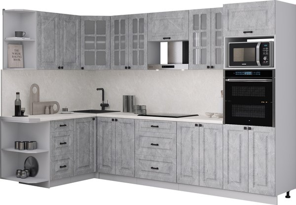 Кухонный гарнитур Интерлиния Мила Деко 1.68x3.0 LV - фото