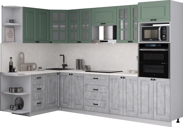 Кухонный гарнитур Интерлиния Мила Деко 1.68x3.0 LV - фото