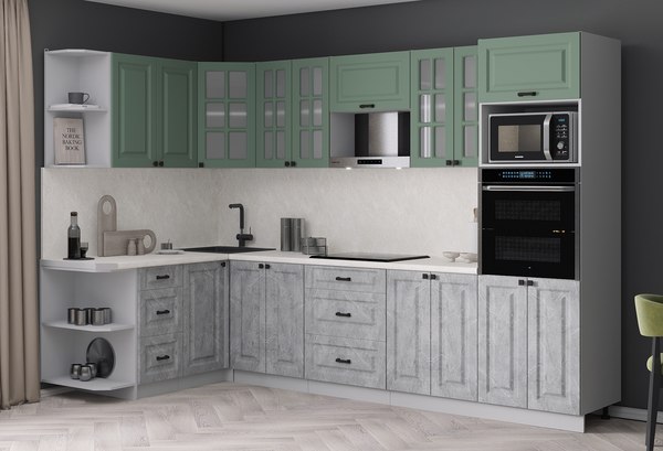 Кухонный гарнитур Интерлиния Мила Деко 1.68x3.0 LV