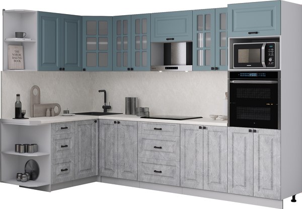 Кухонный гарнитур Интерлиния Мила Деко 1.68x3.0 LV - фото