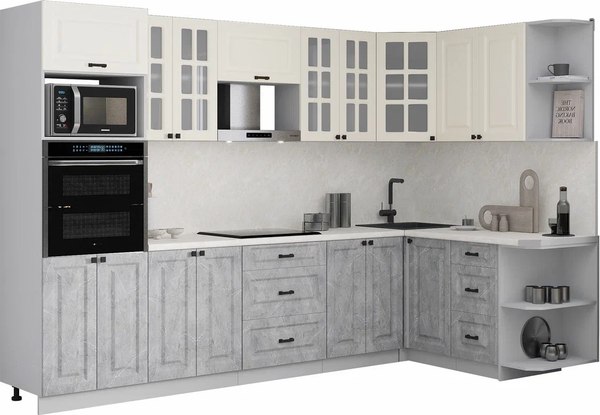 Кухонный гарнитур Интерлиния Мила Деко 1.68x3.0 PR - фото