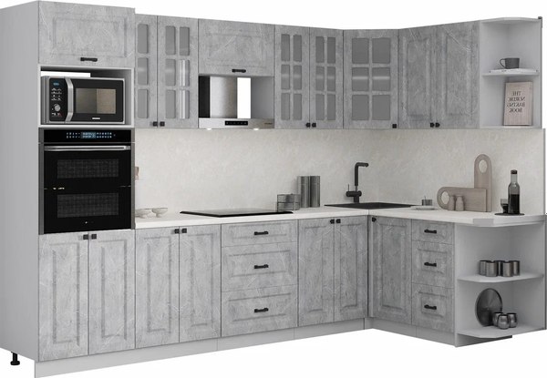 Кухонный гарнитур Интерлиния Мила Деко 1.68x3.0 PR - фото