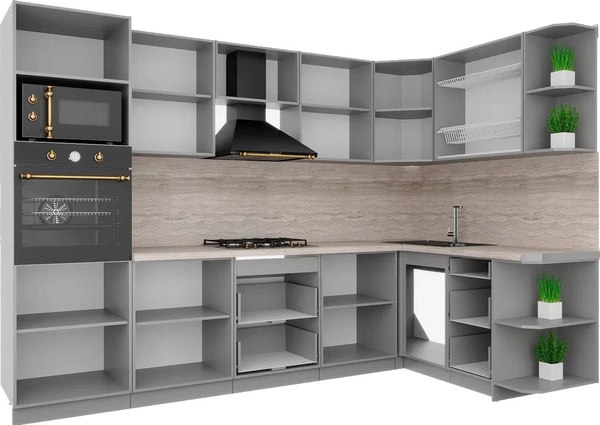 Кухонный гарнитур Интерлиния Мила Деко 1.68x3.0 PR