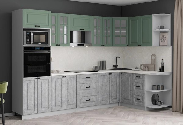 Кухонный гарнитур Интерлиния Мила Деко 1.68x3.0 PR