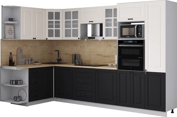 Кухонный гарнитур Интерлиния Мила Деко 1.68x3.2 LV - фото