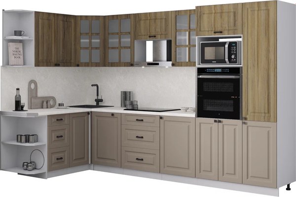 Кухонный гарнитур Интерлиния Мила Деко 1.68x3.2 LV - фото