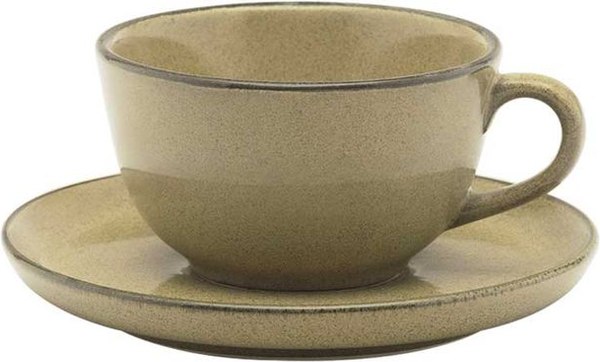 Чашка с блюдцем Oxford Flat Shape Ocre 141354 - фото