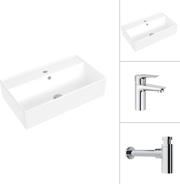 Умывальник со смесителем Lauter 21855 + Awe 21CK128C с сифоном 21635CH - фото