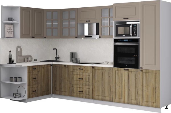 Кухонный гарнитур Интерлиния Мила Деко 1.68x3.2 LV - фото