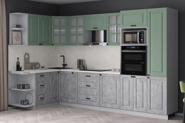 Кухонный гарнитур Интерлиния Мила Деко 1.68x3.2 LV