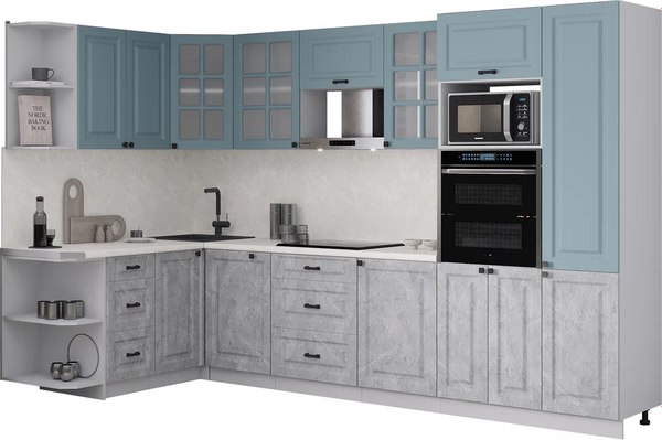 Кухонный гарнитур Интерлиния Мила Деко 1.68x3.2 LV - фото