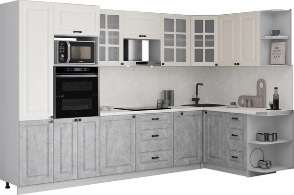 Кухонный гарнитур Интерлиния Мила Деко 1.68x3.2 PR - фото