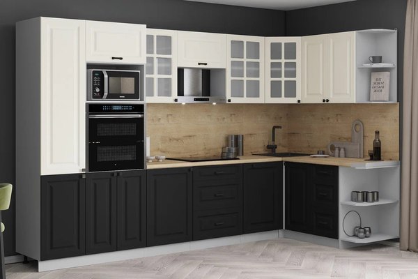 Кухонный гарнитур Интерлиния Мила Деко 1.68x3.2 PR