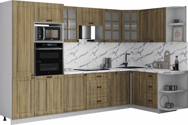 Кухонный гарнитур Интерлиния Мила Деко 1.68x3.2 PR - фото