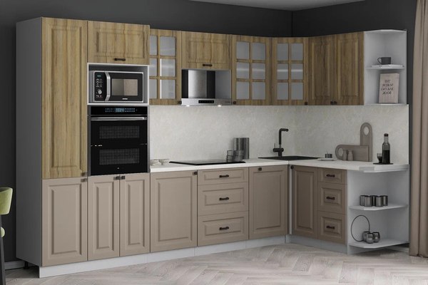 Кухонный гарнитур Интерлиния Мила Деко 1.68x3.2 PR