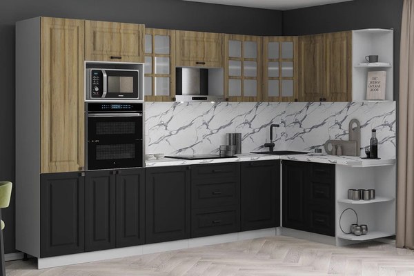 Кухонный гарнитур Интерлиния Мила Деко 1.68x3.2 PR