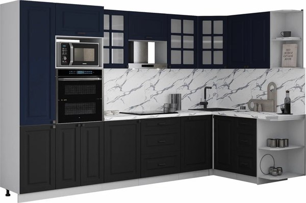 Кухонный гарнитур Интерлиния Мила Деко 1.68x3.2 PR - фото