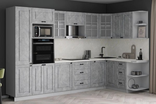 Кухонный гарнитур Интерлиния Мила Деко 1.68x3.2 PR