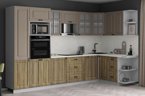 Кухонный гарнитур Интерлиния Мила Деко 1.68x3.2 PR