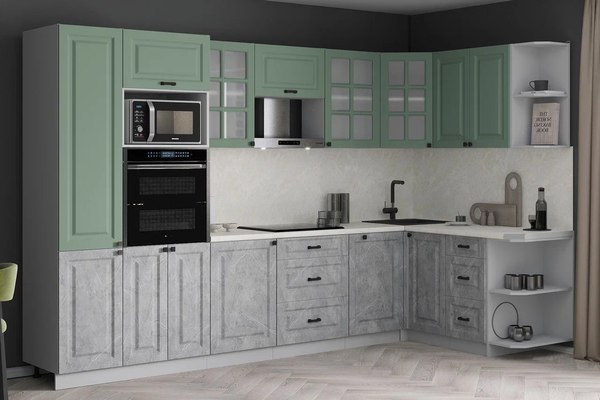 Кухонный гарнитур Интерлиния Мила Деко 1.68x3.2 PR