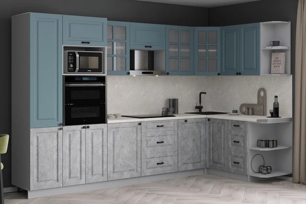 Кухонный гарнитур Интерлиния Мила Деко 1.68x3.2 PR